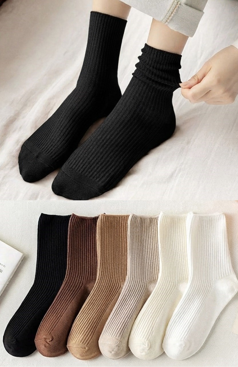Kadın Naturel Fiber Rahat Esnek Konforlu Soket Çorap - Siyah