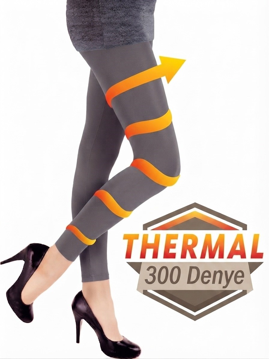 Kadın Termal (300 Denye) Tayt Çorap - Gri