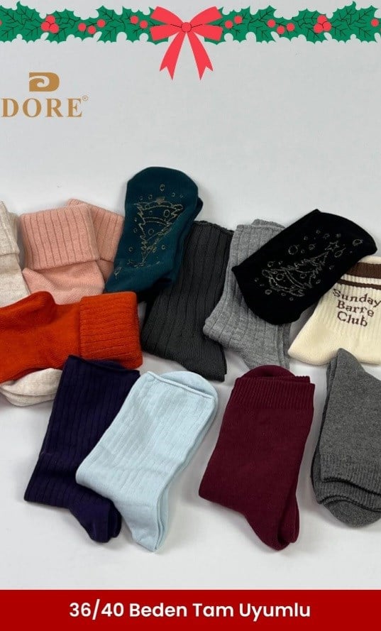 Kışlık Premium Soft Touch Kadın Soket Çorap - Set 1