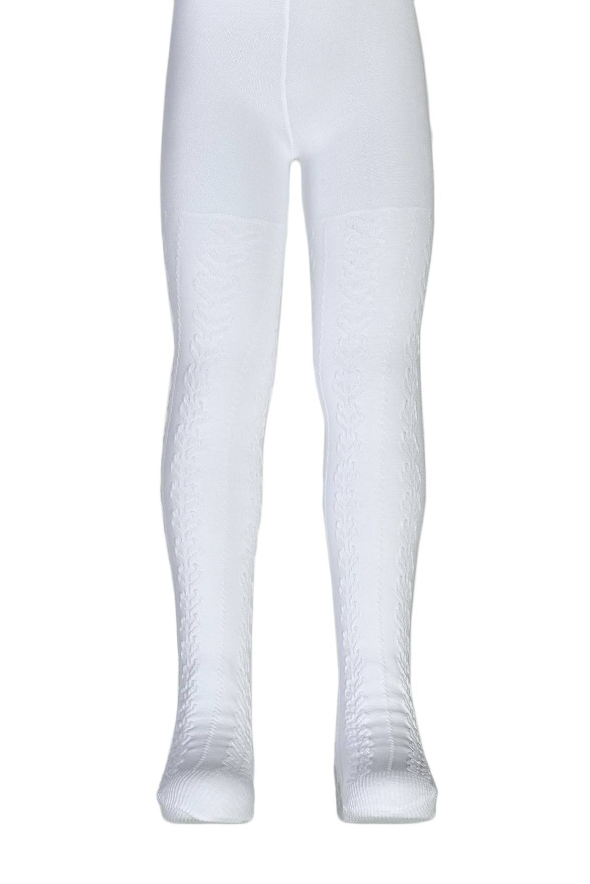 Kız Çocuk Ayşe Desenli Cotton Külotlu Çorap - Beyaz