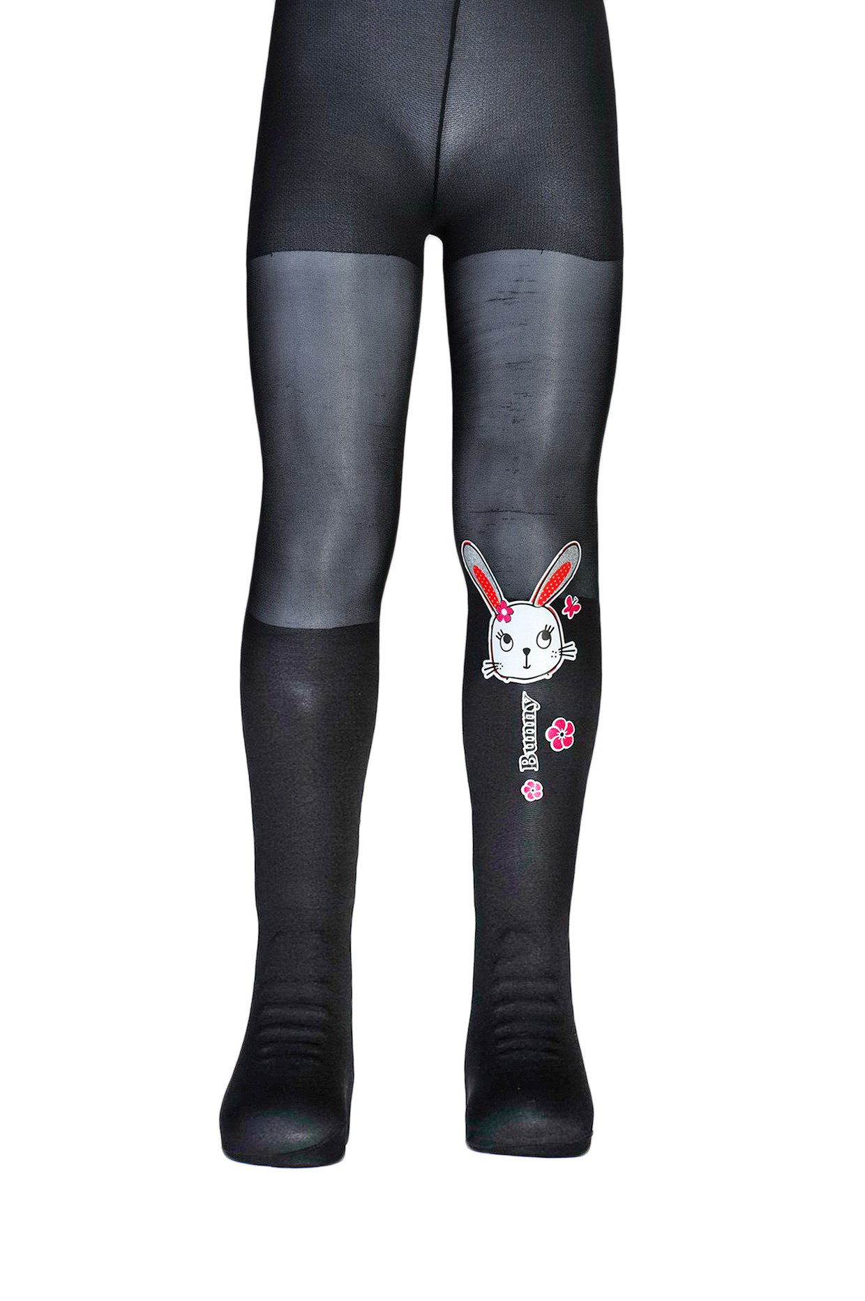 Kız Çocuk Bunny Desenli Külotlu Çorap - Siyah