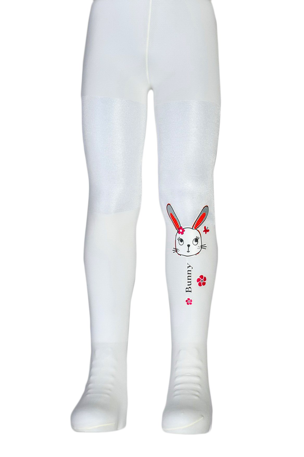 Kız Çocuk Bunny Desenli Külotlu Çorap - Ekru