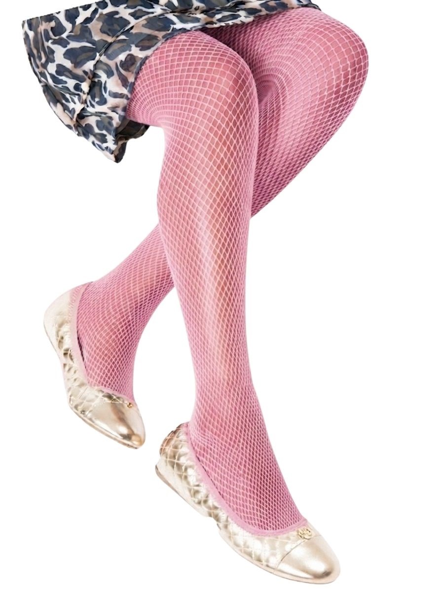 Kız Çocuk File Külotlu Çorap - Pembe