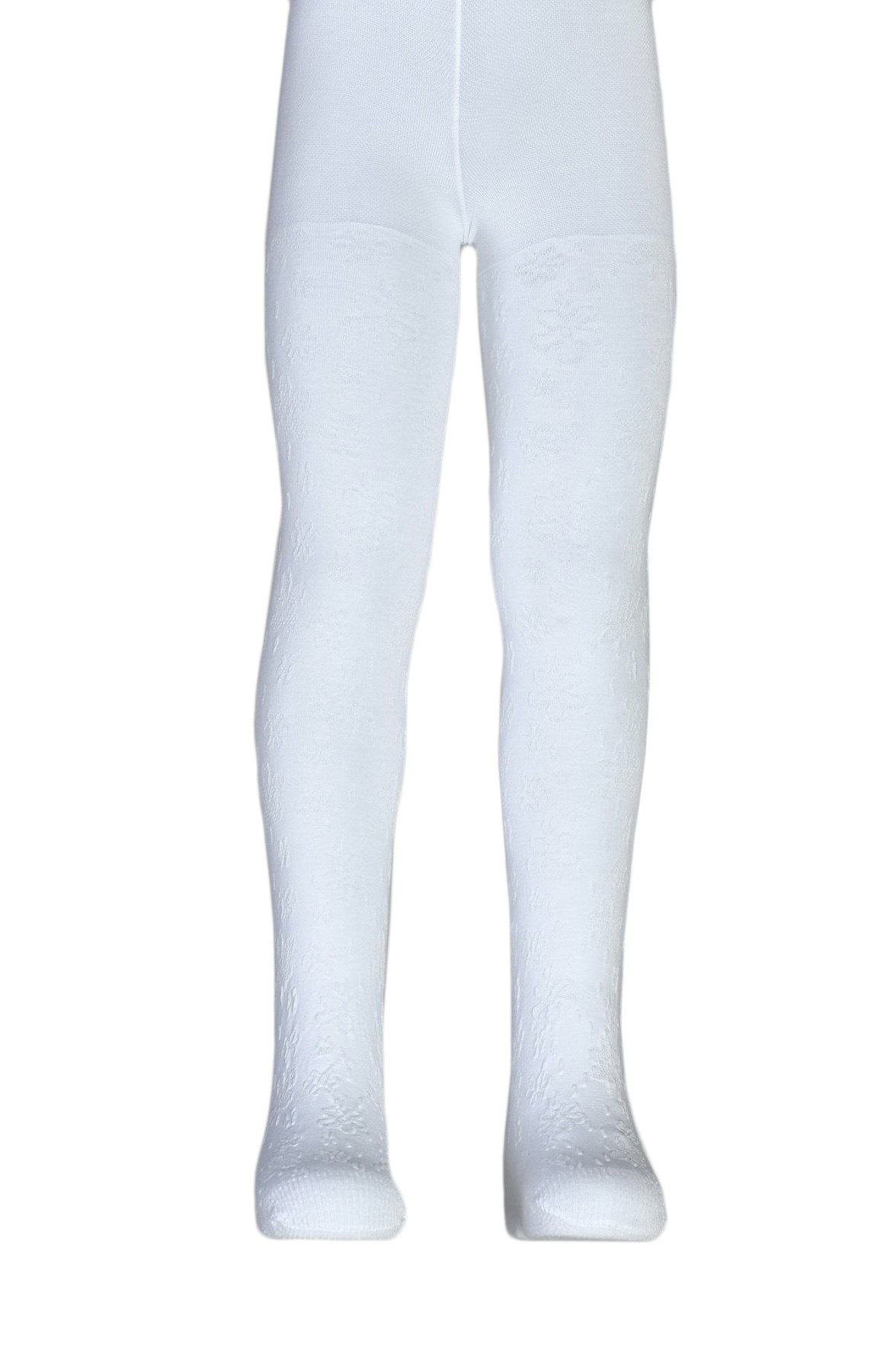 Kız Çocuk Zeynep Desenli Cotton Külotlu Çorap - Beyaz