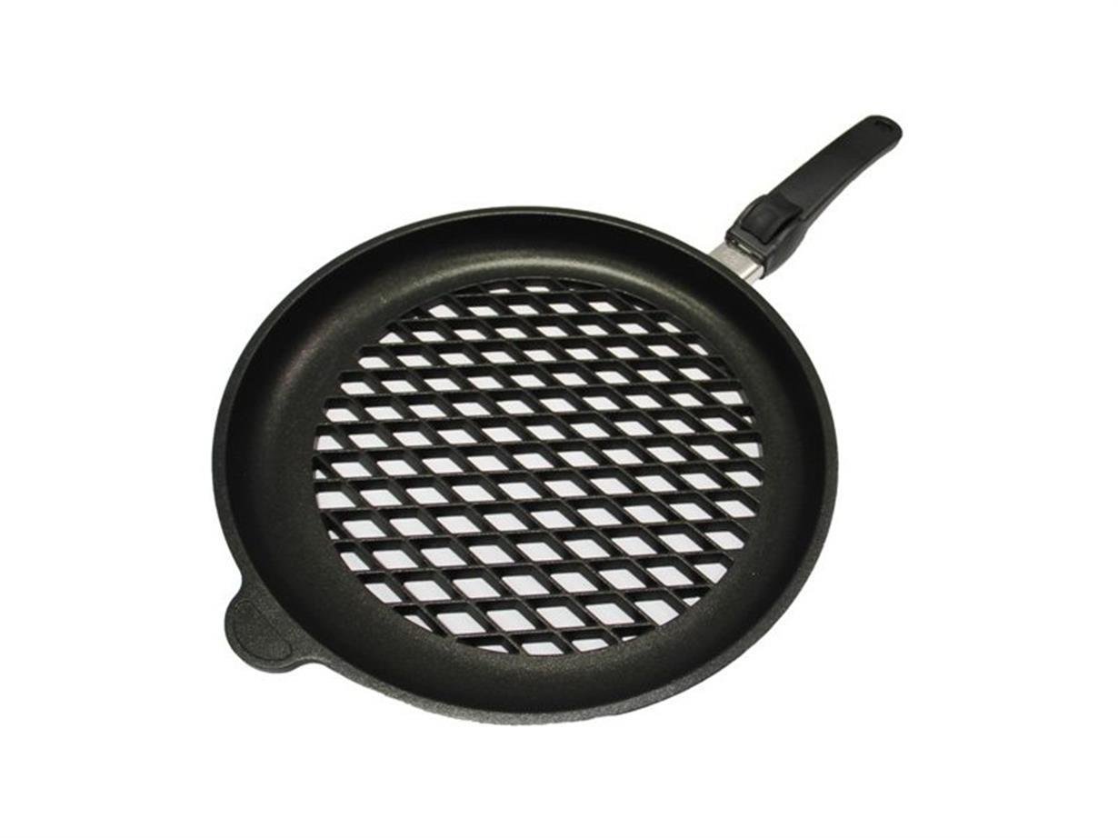 Amt Delikli Döküm Izgara Tava 32 cm Çıkarılabilir Sap