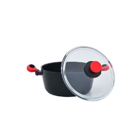 Leggno Colorgy Titanium Tencere 20 cm Kırmızı Kulp