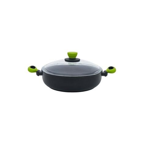 Leggno Colorgy Titanyum Sığ Pilav Tenceresi 24 cm Yeşil Kulp