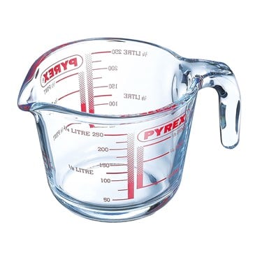 Pyrex Çok Fonksiyonlu Kulplu Cam Ölçü Kabı 250 ml
