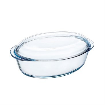 Pyrex Oval Kapaklı Cam Fırın Kabı 5.5 L