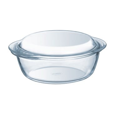 Pyrex Yuvarlak Kapaklı Cam Fırın Kabı 2.1 L