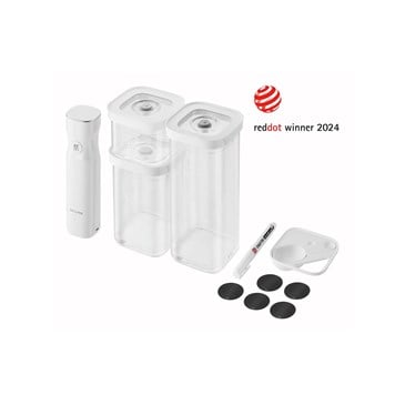 Zwilling Fresh & Save Cube 6 Parça Vakum Saklama Kabı Başlangıç Seti Şeffaf Beyaz