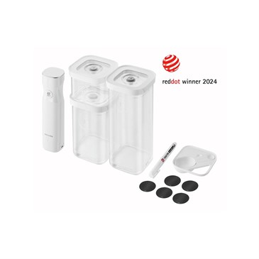 Zwilling Fresh & Save Cube 6 Parça Vakum Saklama Kabı Başlangıç Seti Şeffaf Beyaz