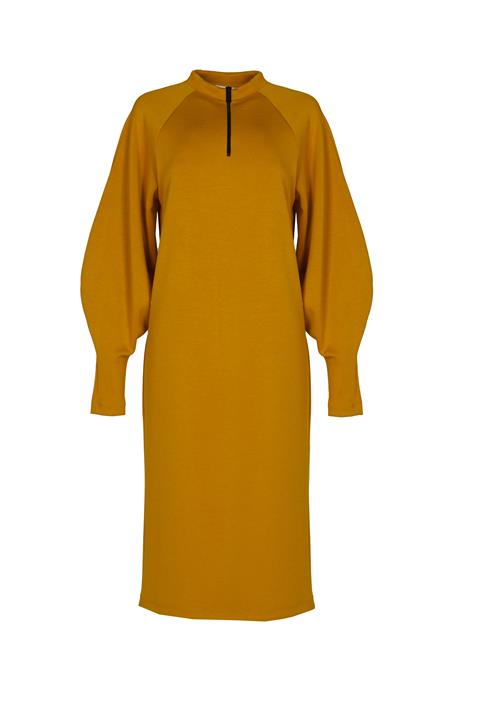 Knit Dress With Zipper Saffron