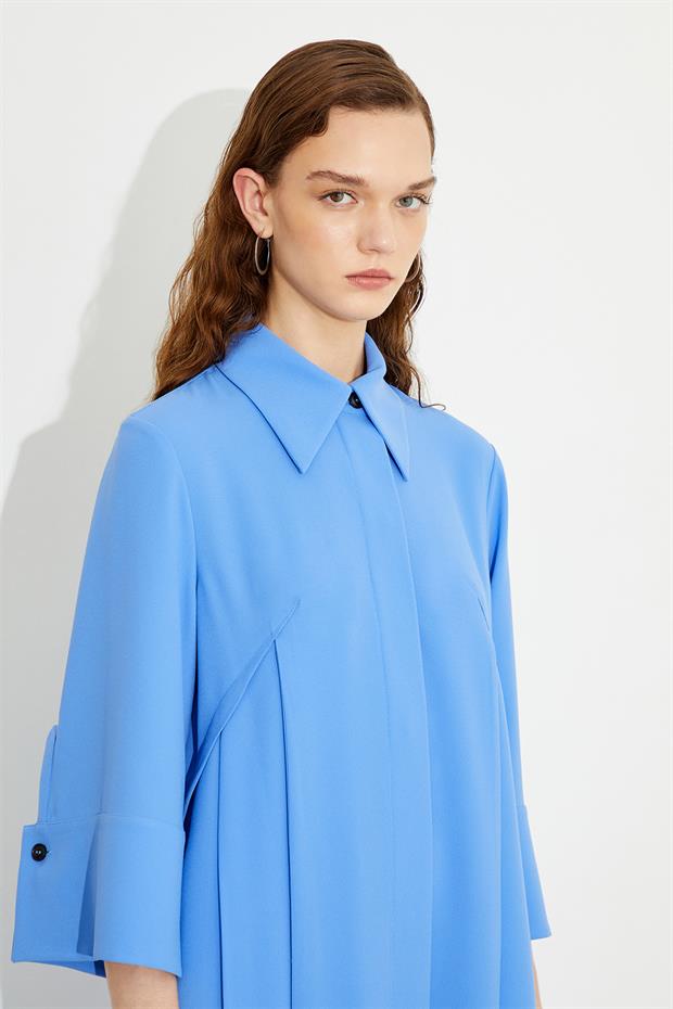 Dart And Pleat Detailed Dress Marına