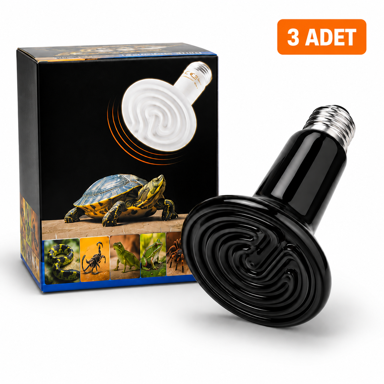 3 Adet Seramik Isıtıcı Lamba - 75W, 100W ve 150W Seçenekli