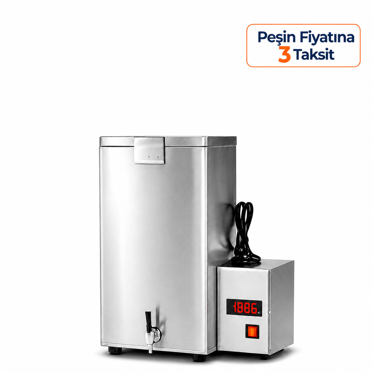 Beren 70 L Paslanmaz Tüy Islatma Kazanı | Dijital Termostatlı Kanatlı Islatma Tankı (220V 2000W)