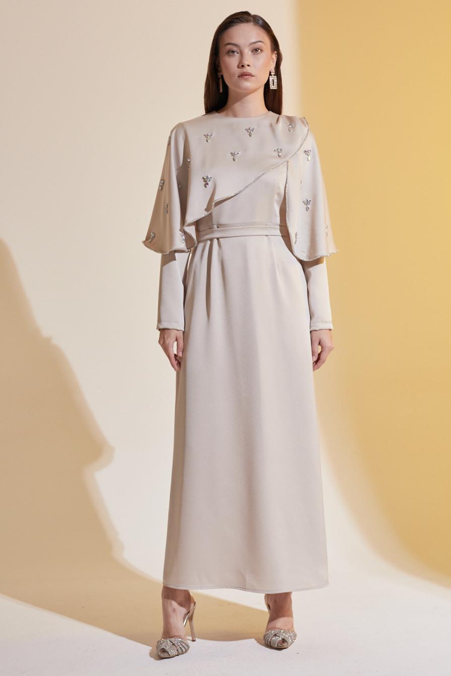 Alyse Exclusive Elbise Bej