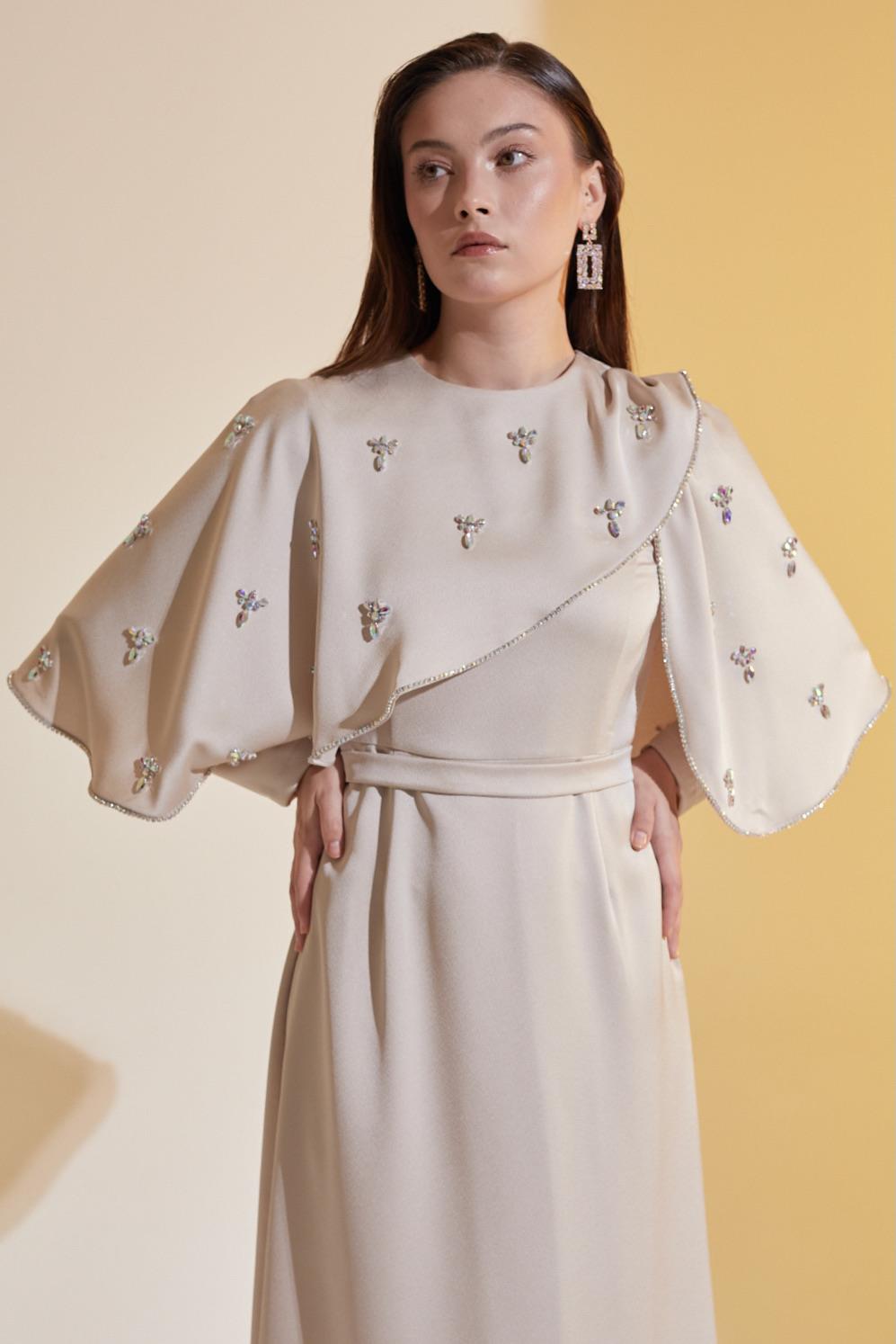 Alyse Exclusive Elbise Bej