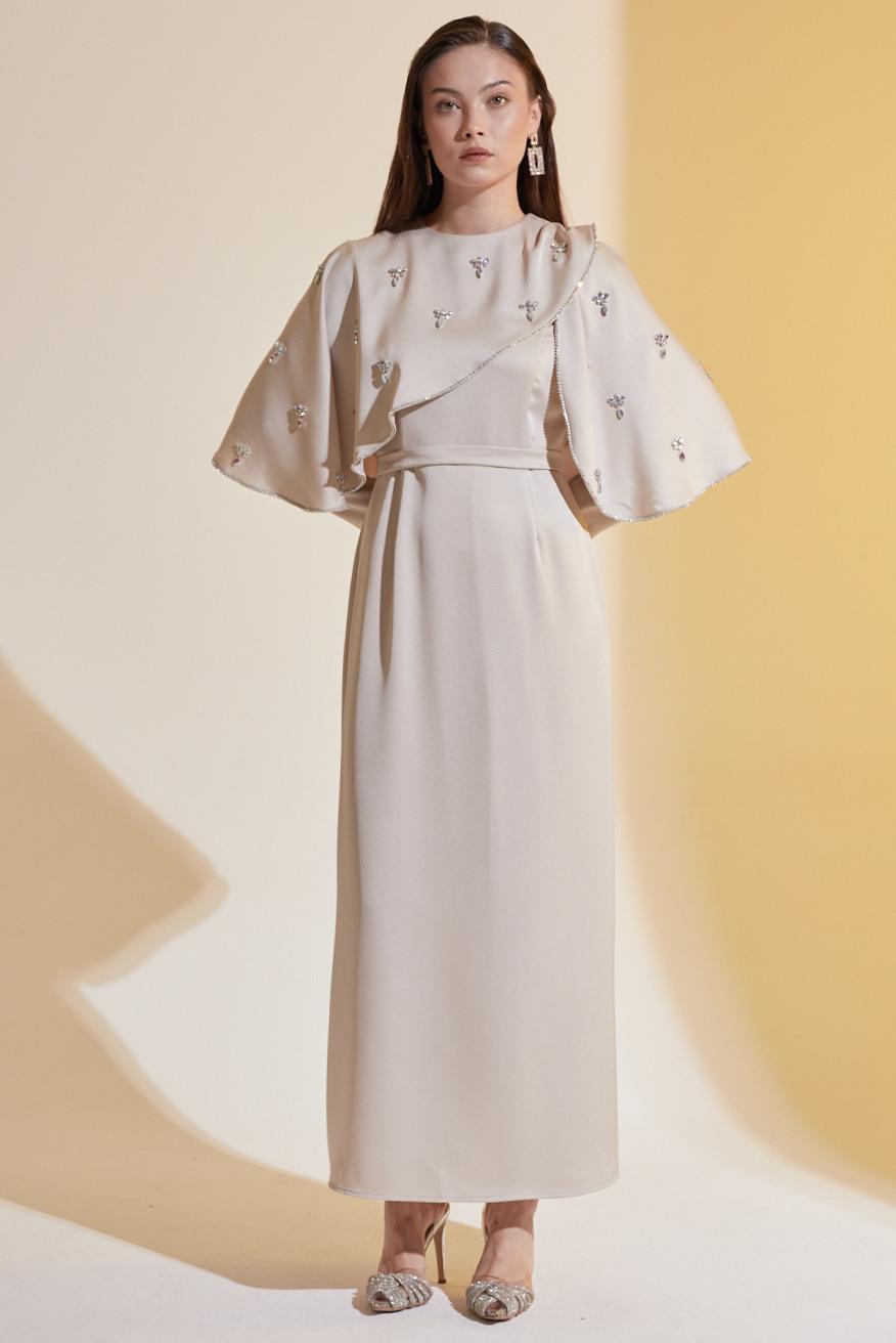 Alyse Exclusive Elbise Bej