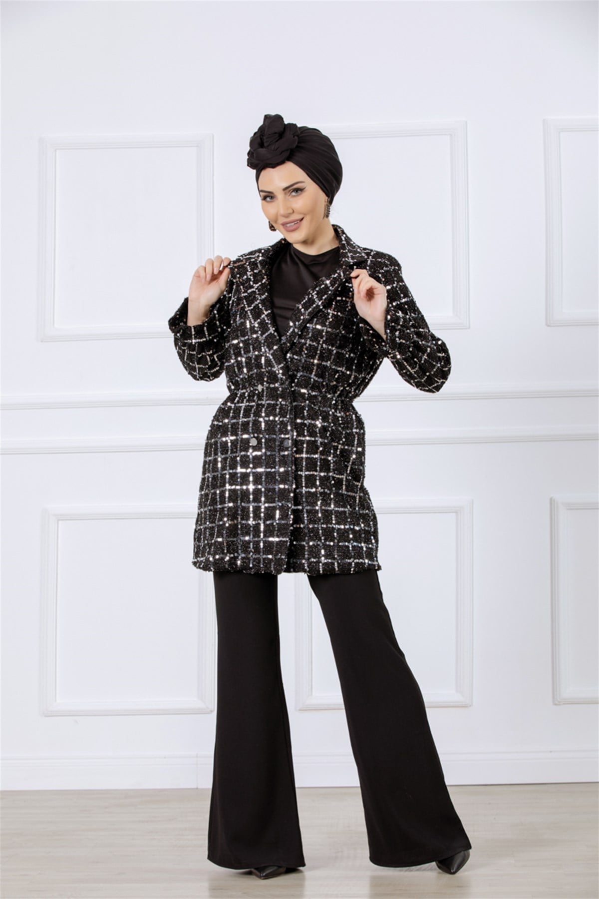 İspanyol Paça Pantolon Siyah