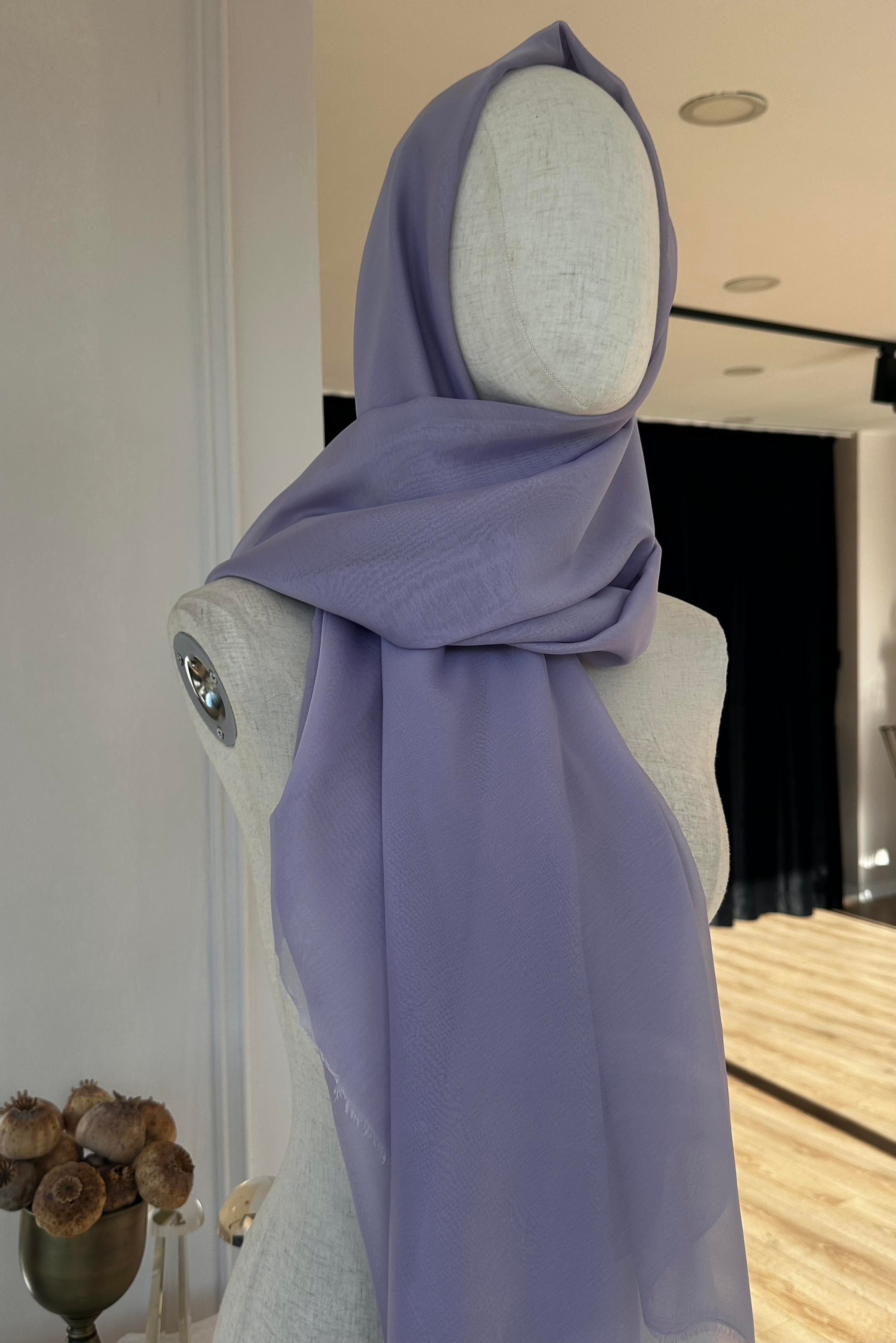 Lila Janjan Şifon Şal