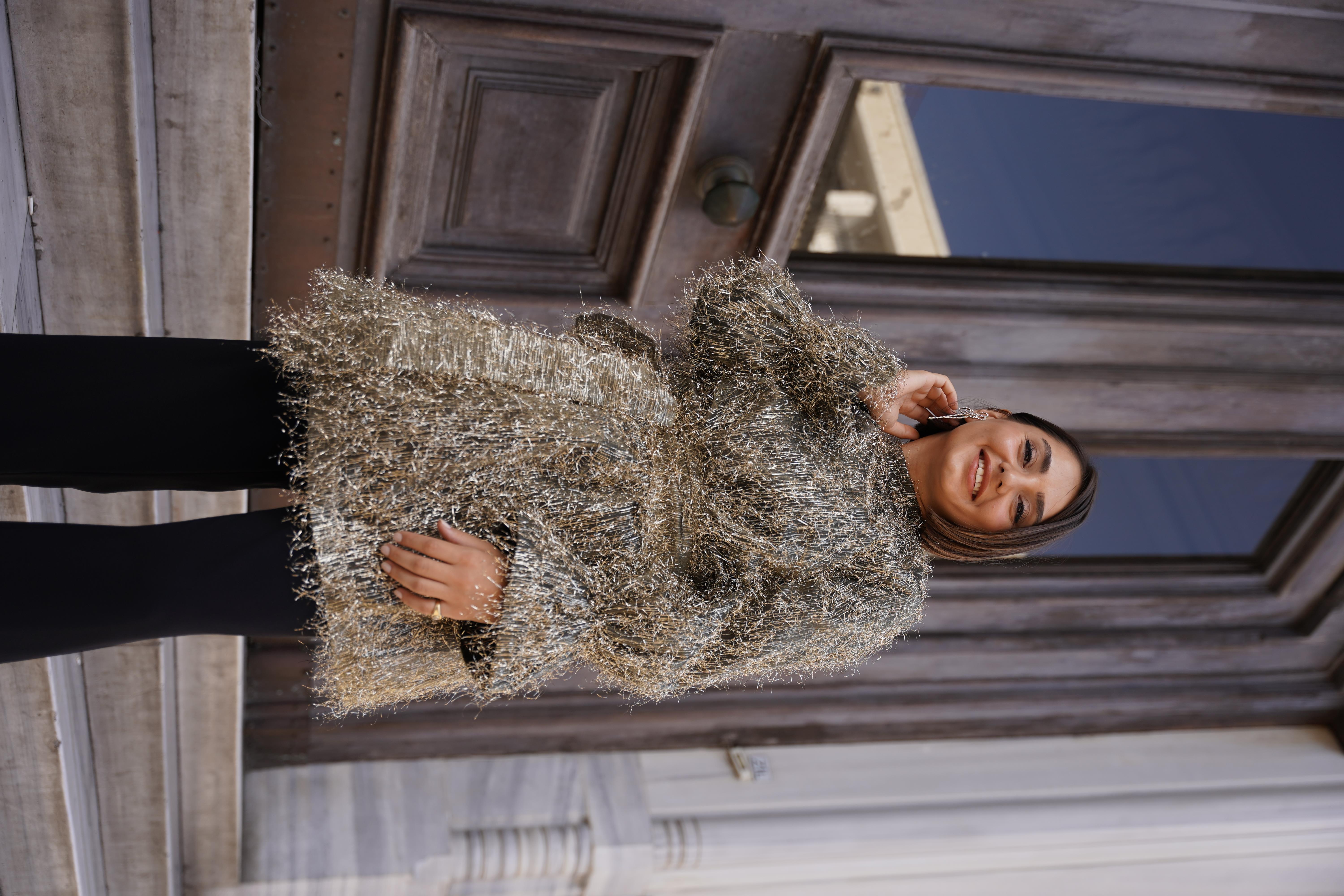 Sim İp Dokulu Limited Edition Tunik Gold