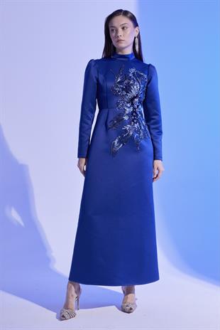 Allaire Exclusive Elbise Lacivert