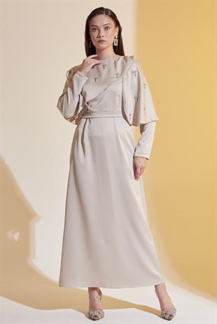 Alyse Exclusive Elbise Bej