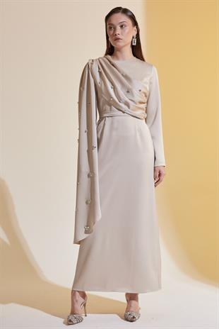 Delmer Exclusive Elbise Bej