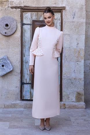 Eliana Exclusive Elbise Pudra