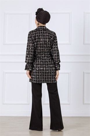 İspanyol Paça Pantolon Siyah