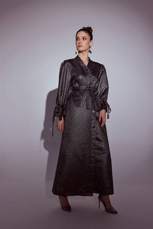 Özel Tasarım Taşlı Kimono Abaya 