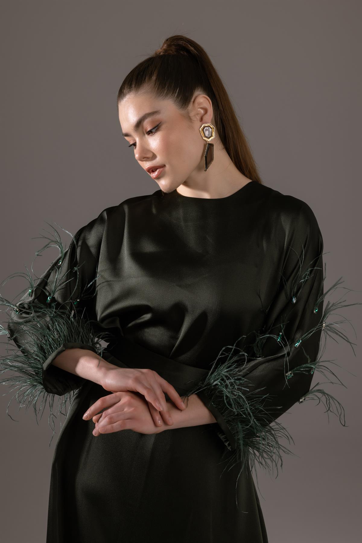 Şerit Taş İşlemeli Elbise - Hilal Atalay
