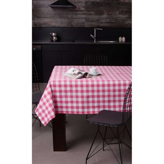 Masa Örtüsü 160x160Cm Kareli Pembe
