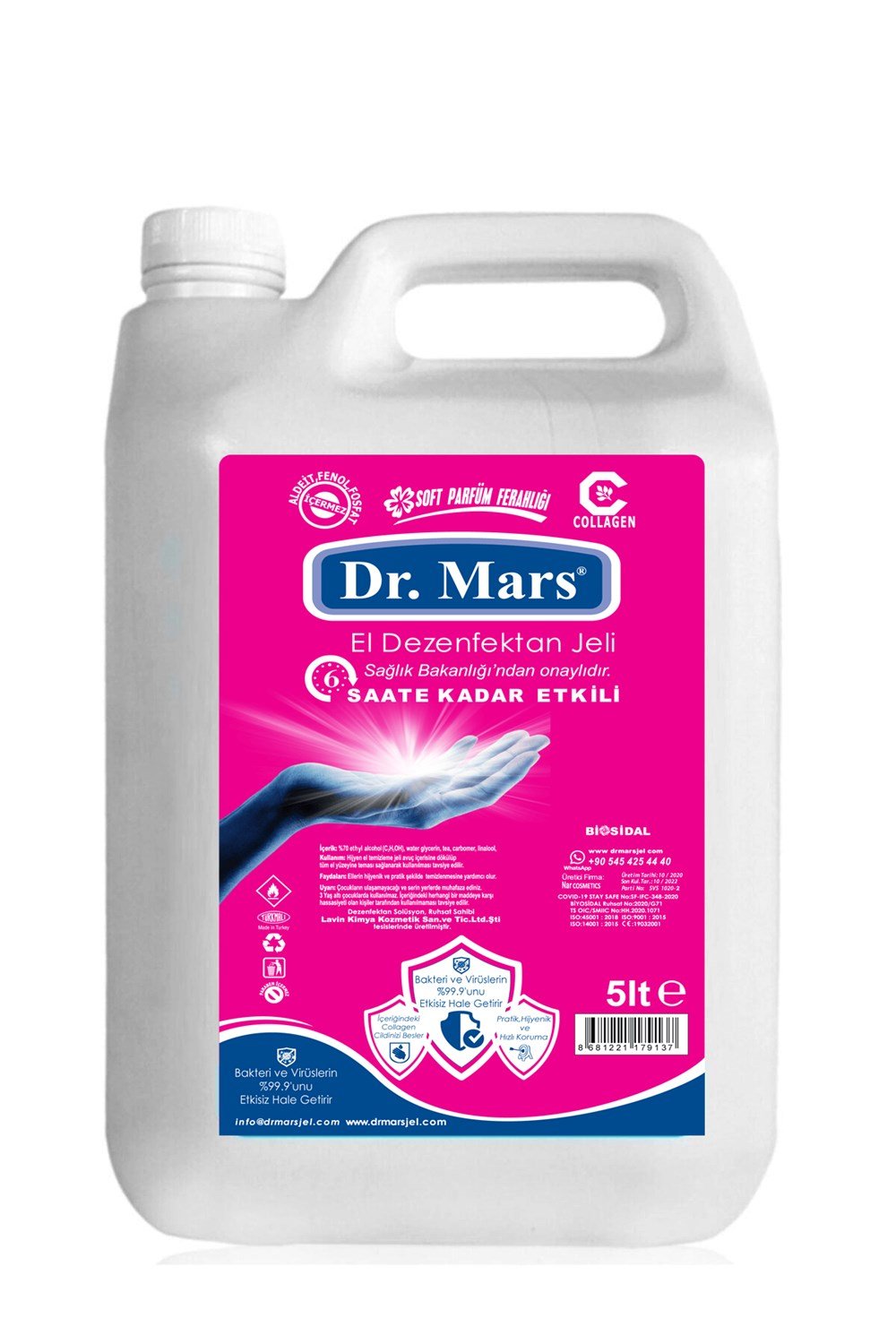 Dr.Mars Antibakteriyel El Dezenfektan Jeli 5Lt, Alışverişin Adresi'nde |  Shopiglo