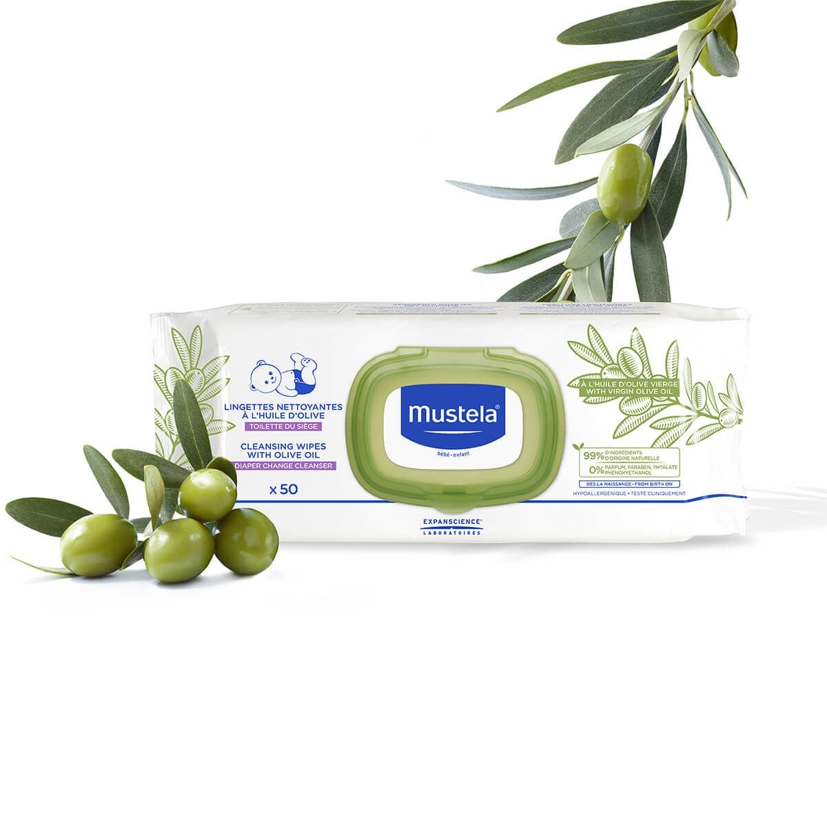 MUSTELA ALT TEMİZLEME MENDİLİ ZEYTİNYAĞLI 50 Lİ