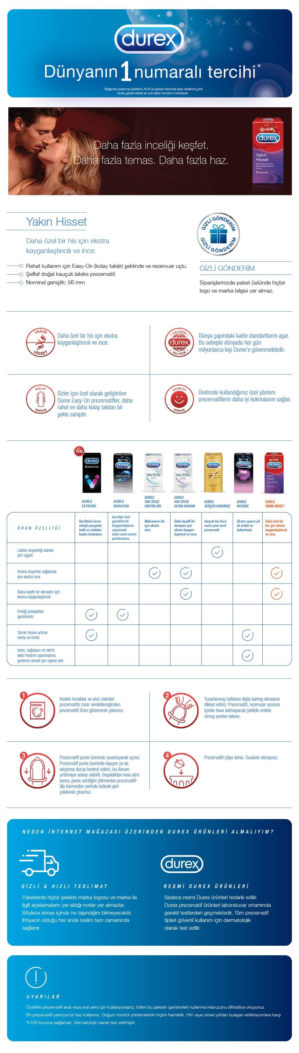 DUREX PREZERVATİF YAKIN HISSET 10 LU