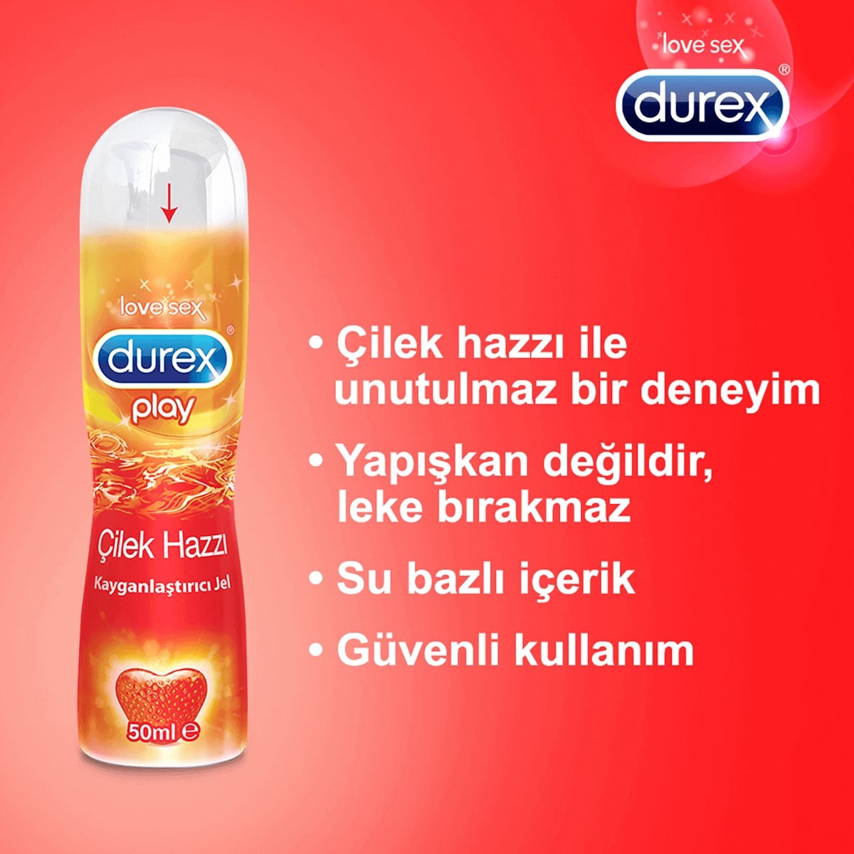 DUREX KAYGANLAŞTIRICI JEL ÇİLEK HAZZI 50 ML
