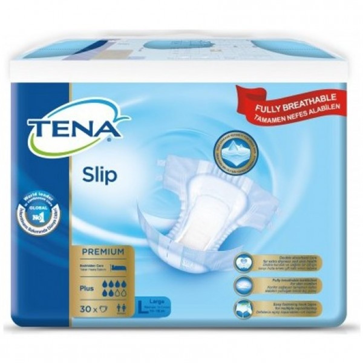 TENA SLIP PREMIUM PLUS LARGE 30'LU