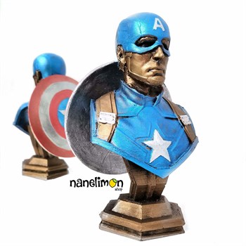 3D Alçı Figür Kaptan Amerika