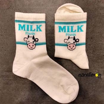Çorap Beyaz Milk İnek