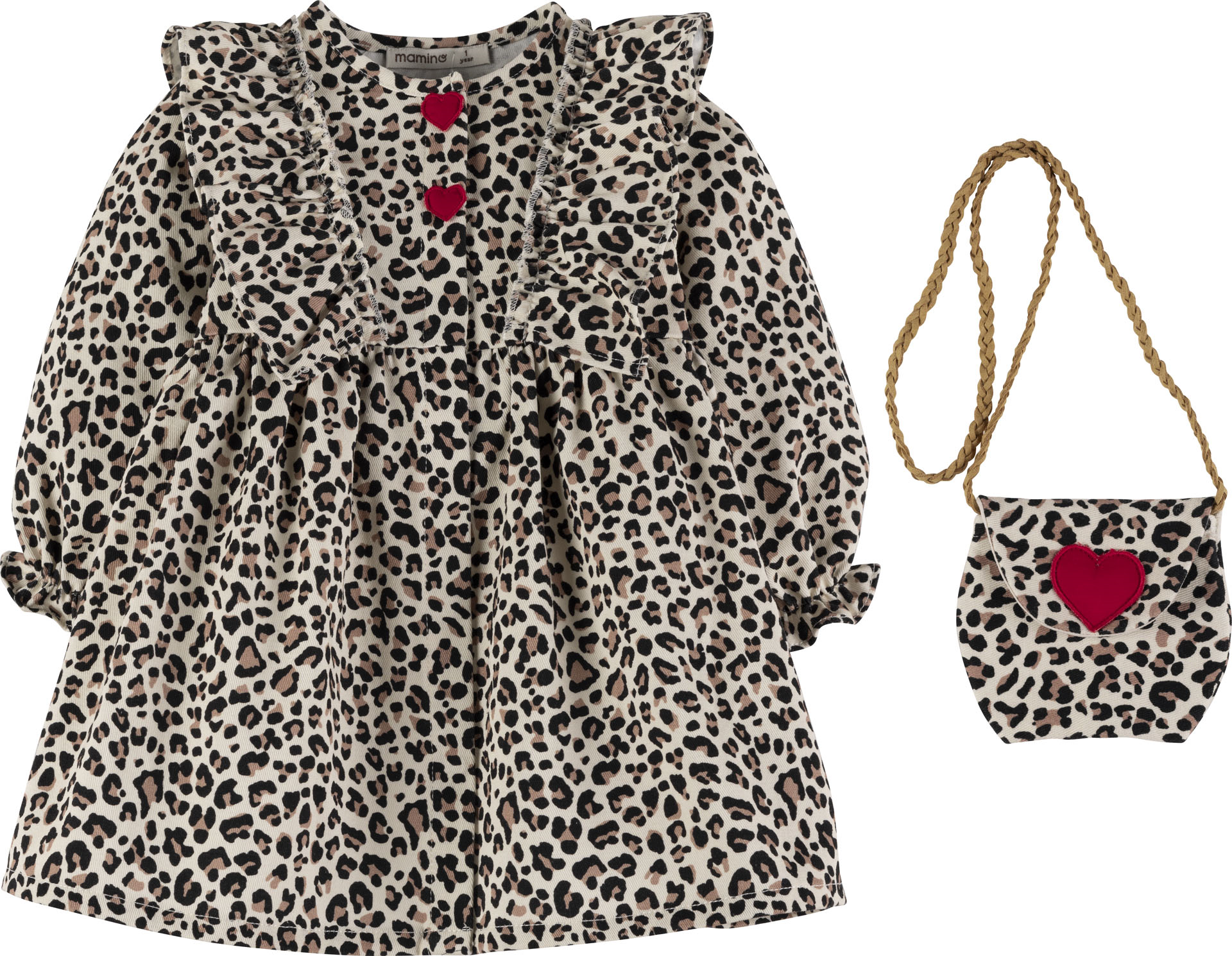 Leopar Çantalı Elbise 19546