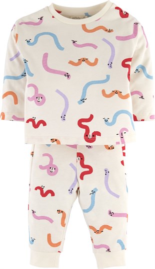 Solucan Baskılı Pijama Takım 15909