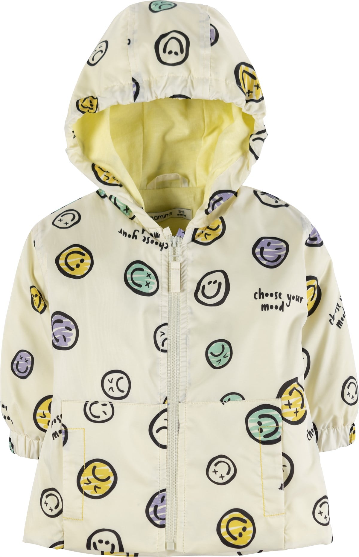 Baskılı Kapüşonlu Mont 16445