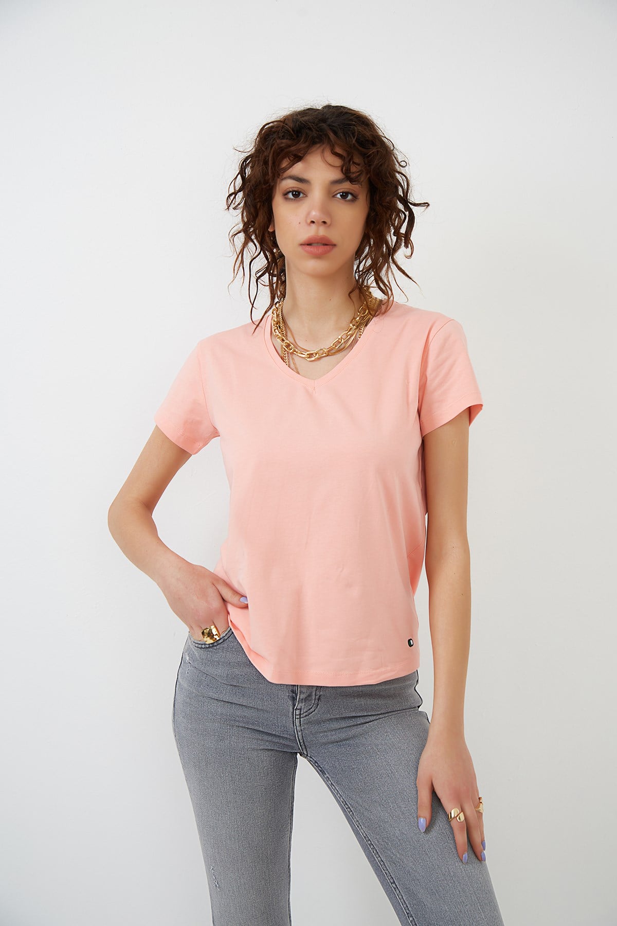 Somon V Yaka Basic T-shirt YND-2003