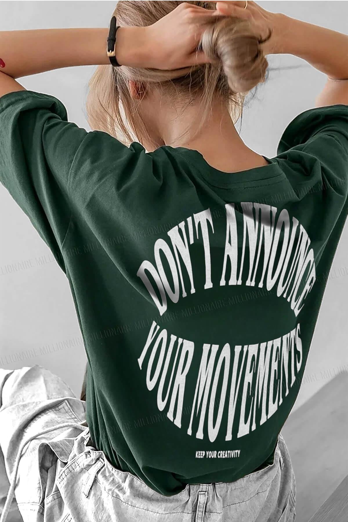 Dont Announce Yeşil Oversize Salas Boyfriend Kadın T-Shirt