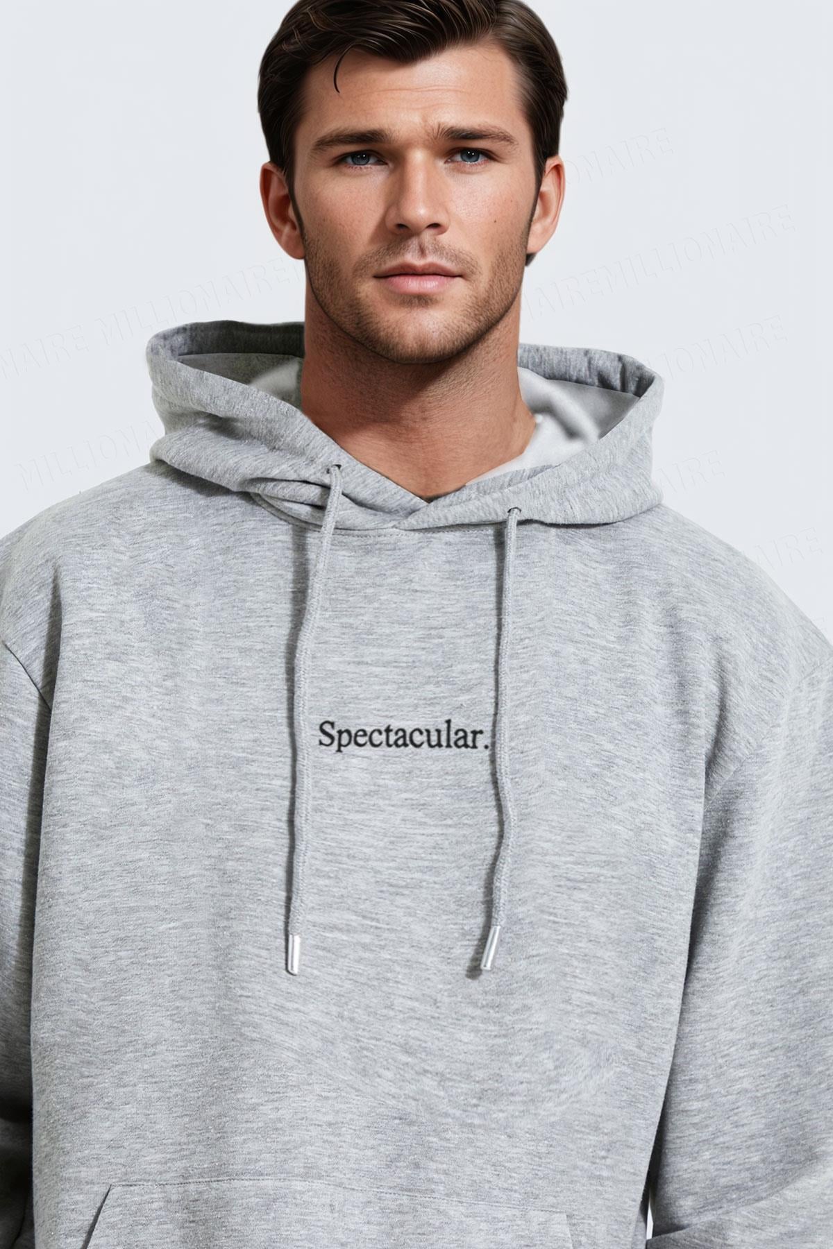 Düz Kapüşonlu Oversize 3 iplik Şardonlu Salaş Bol Kesim Hoodie Sweatshirt
