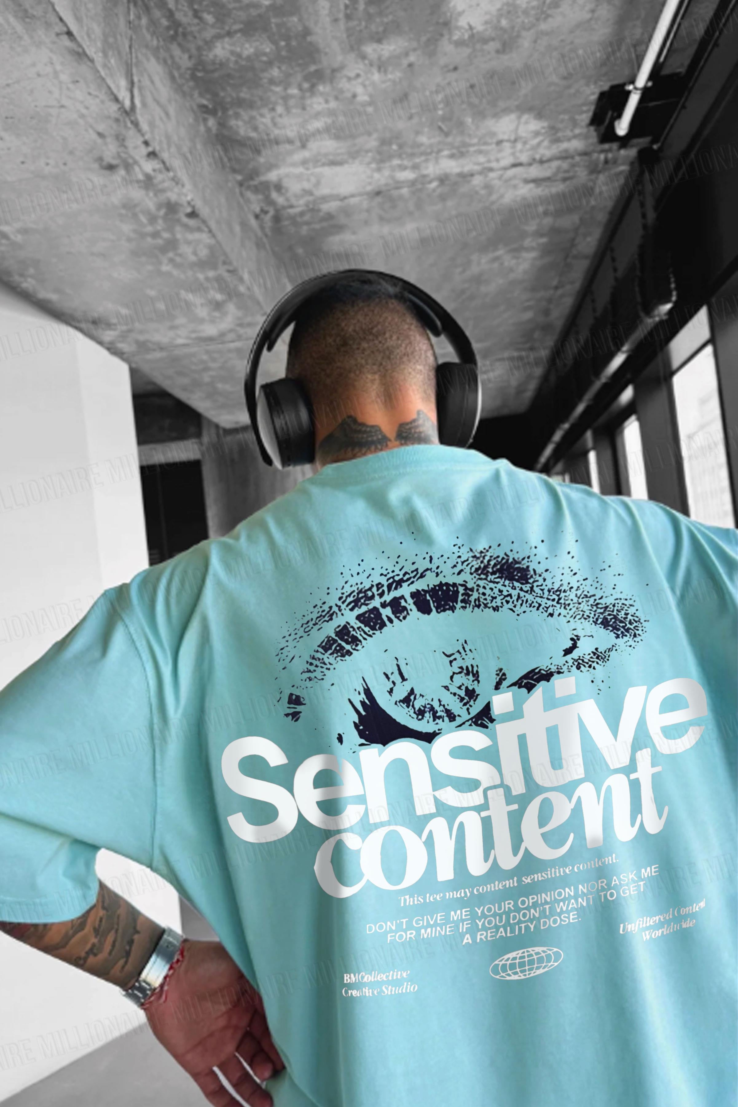 Erkek Göz Baskılı Sensitive Oversize Fit Bol Geniş Kalıp Salaş Kesim T-shirt
