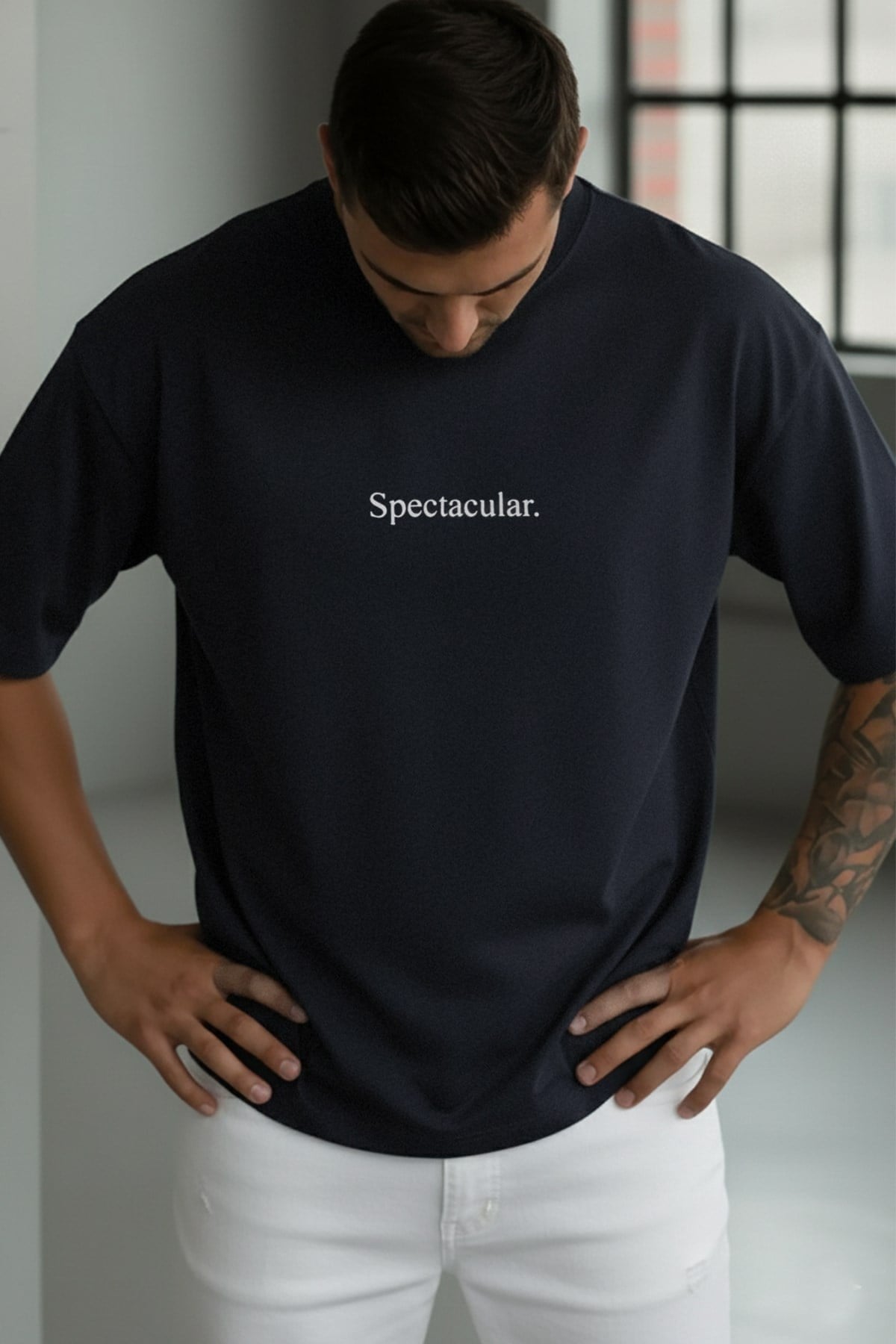 Erkek Lacivert Spectacular Oversize Salas T-Shirt