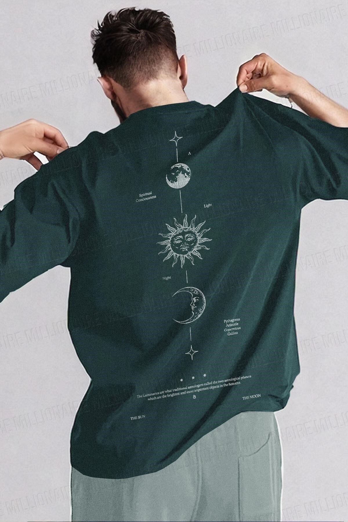 Erkek The Moon Petrol Yeşili Bisiklet Yaka Oversize Salas T-Shirt